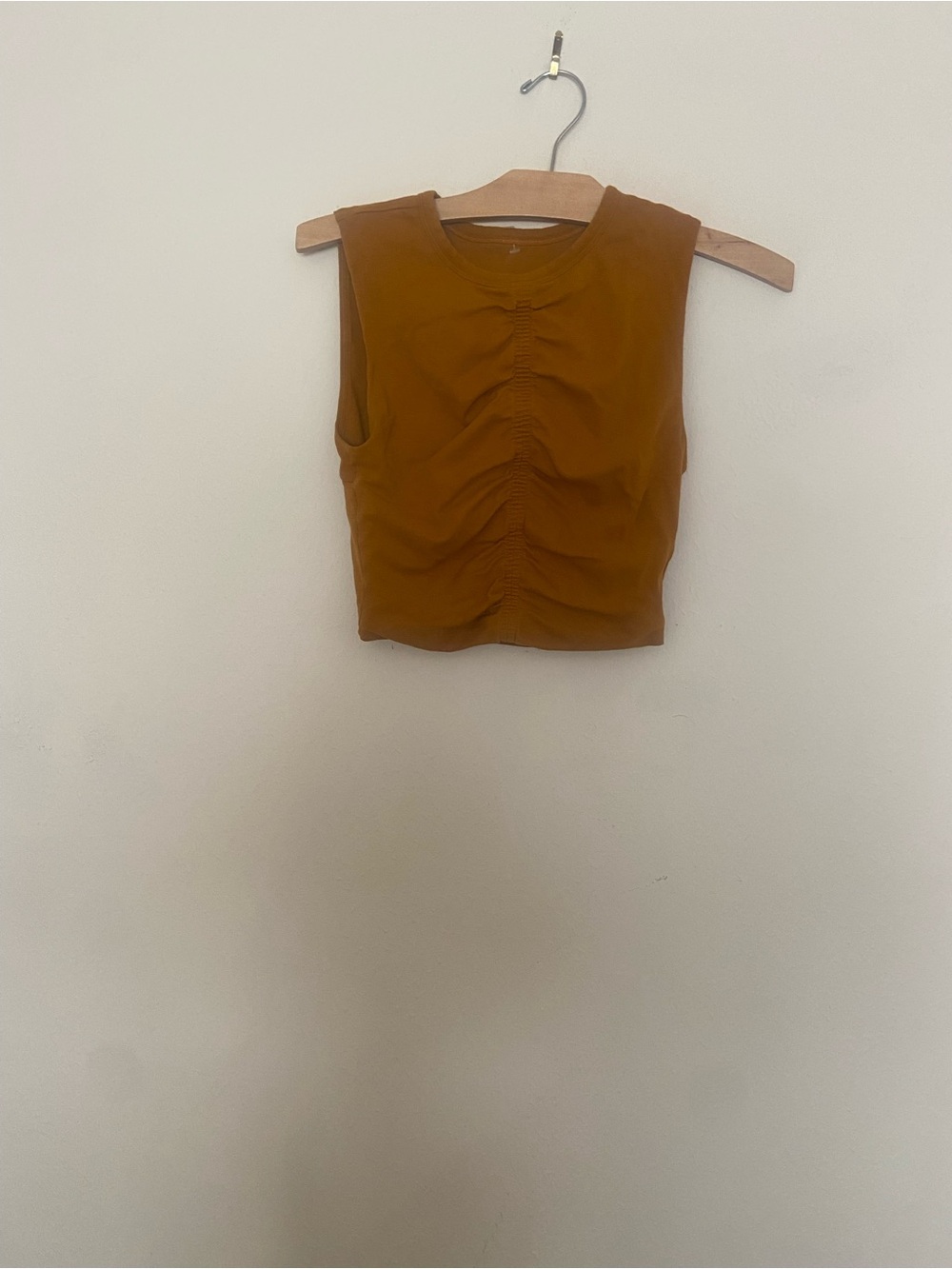 lululemon athletica Rust-Colored Ruched Crop Tank